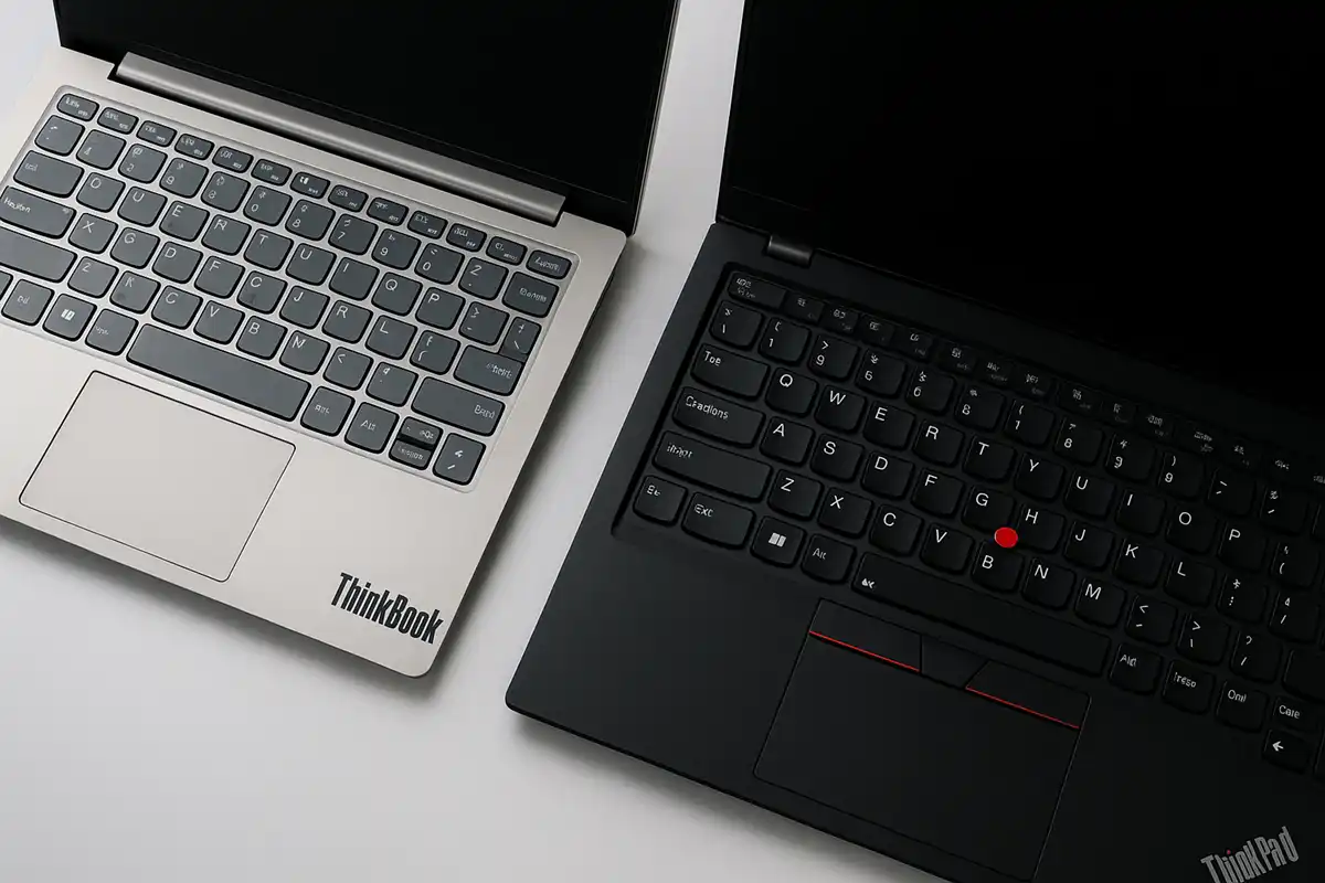 تفاوت طراحی ظاهری، کیفیت ساخت و ارگونومی در ThinkBook و ThinkPad